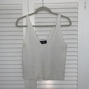 Kittenish White Knit Tank